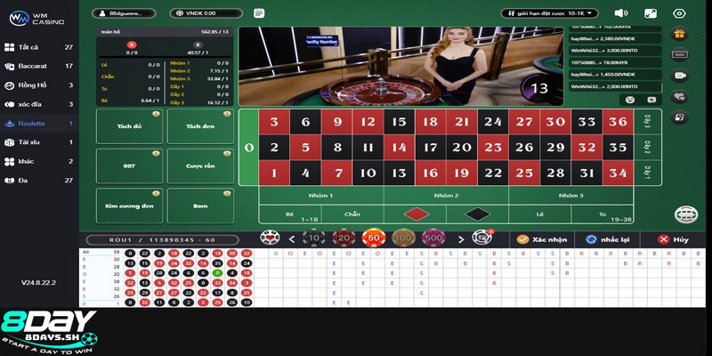 Các kết quả ván chơi Roulette tại 8DAY luôn đảm bảo minh bạch