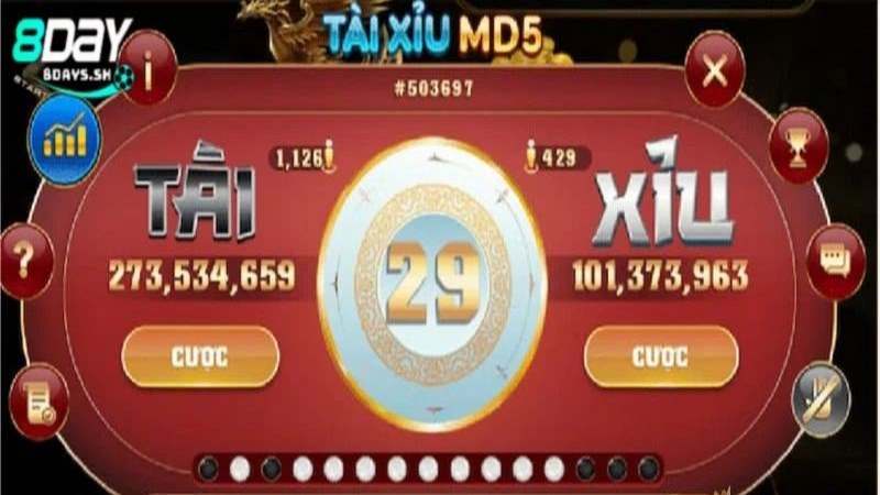 Game tài xỉu MD5 tại 8DAY chất lượng và đảm bảo minh bạch